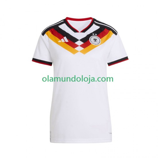 Camisola Alemanha Mulher Equipamento Primeiro Copa do Mundo 2026 Manga Curta